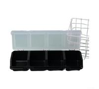 UrbanHui Boîte de tri compacte pour vis et fixations en plastique robuste avec couvercle transparent intégral (noir)