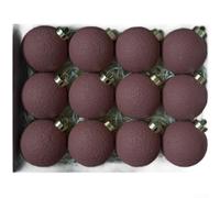 UrbanHui Boule de Noël texturée en ciment givré mat et plastique, forme ronde classique avec attaches de suspension intégrées (D)