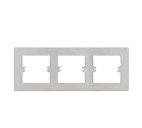 UrbanHui Cadre de panneau de prise d'interrupteur de 86 mm pour prises et interrupteurs électriques domestiques, panneau mural décoratif en matériau PC, blanc/gris/or (gris-type 3)