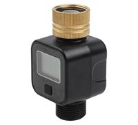 UrbanHui Capteur de débit d'eau en laiton de 1,9 cm compatible avec filetage BSP et NH pour mesure de l'utilisation de l'eau de jardin avec écran LCD et filtre anti-obstruction (A)
