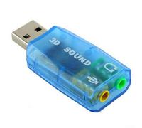 UrbanHui Carte son USB externe avec son surround virtuel 5.1 canaux et bouton numérique de contrôle du volume pour ordinateur de bureau Windows et ordinateur portable (bleu)