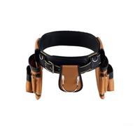 UrbanHui Ceinture à outils amovible bandoulière réglable étanche 1200D Oxford multi-poches organisateur de travail utilitaire pour électricien, charpentier, construction bricolage (lot de 4)