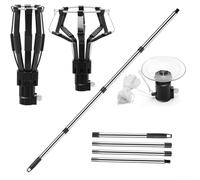 UrbanHui Changeur d'ampoule haute portée avec pince réglable antidérapante et 3 changeurs d'ampoule pour un remplacement efficace des ampoules LED et standard (tige à 4 sections)