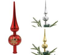 UrbanHui Cimier de sapin de Noël en forme d'étoile colorée en forme de gourde - Décoration de vacances pour la maison, une fête, un magasin (rouge)