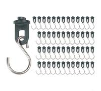 UrbanHui Clips de serre peu encombrants avec crochets en S, pour organiser les outils de jardin, comprend 50 clips et 50 crochets