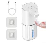 UrbanHui Distributeur de savon automatique sans contact avec quantités de distribution réglables, design compact et étanche pour divers espaces intérieurs, capacité de 380 ml (mousse blanche)