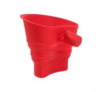 UrbanHui Entonnoir de cuisson pliable en silicone pour verser la farine - Large ouverture - Bec coudé - Passe au lave-vaisselle - Pour mixeur sec et humide - Utilisation en cuisine - Rouge