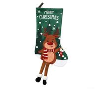 UrbanHui Grande chaussette de Noël à suspendre sur le thème du Père Noël, conteneur cadeau spacieux, ornement de vacances pour cheminée, arbre de Noël, décoration festive (cerf)