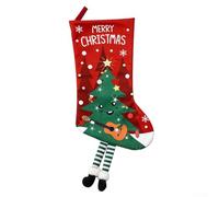 UrbanHui Grande chaussette de Noël à suspendre sur le thème du Père Noël, conteneur cadeau spacieux, ornement de vacances pour cheminée, arbre de Noël, décoration festive (arbre de Noël)