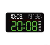 UrbanHui Horloge murale LED multifonction, grand affichage des chiffres, double alarme, capteur de température et d'humidité, compte à rebours, chronomètre pour la maison, le bureau, la salle de sport