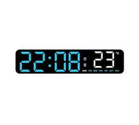 UrbanHui Horloge numérique LED multifonction avec affichage de l'heure, de la température et de la semaine avec compte à rebours, design silencieux pour la maison ou le bureau (D)