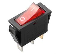 UrbanHui Interrupteur à bascule néon rectangulaire ON/OFF 3 broches KCD3 16 A 250 V AC Design à verrouillage avec voyant lumineux pour équipement industriel électronique Rouge (vert)