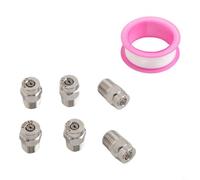 UrbanHui Kit de 7 buses de nettoyeur haute pression en acier inoxydable G1/4 avec ouverture de pulvérisation à 40° 030-050 pour nettoyage de rue, nettoyage des sols, pointes métalliques (ouverture 030