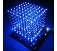 UrbanHui Kit de bricolage cube LED 3D 8 x 8 | Carte PCB à lumière bleue avec STC12C5A60S2 et 74HC573 IC | Carte FR-4 de 11,1 x 12,7 cm, 4,5-5,5 V pour pyramide lumineuse dynamique