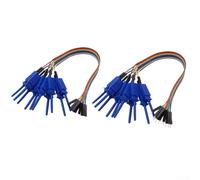 UrbanHui Kit de sonde de serrage de câble de 20 cm avec clip rétractable Analyseur logique Crochets de test Connecteurs mâles et femelles 20 broches Compatible avec Hobby Component USB Logic Analyzer