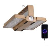 UrbanHui Lanterne de camping pliable à énergie solaire 36 LED avec charge rapide, deux modes d'éclairage, banque d'alimentation intégrée, résistante à l'eau pour randonnée, pêche, jardin (couleur café