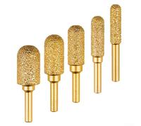 UrbanHui Lot de 2 forets de meulage diamant avec tige de 6 mm, accessoires pour pierre, verre, céramique, sculpture et polissage, loisirs créatifs et fabrication de bijoux (5 pièces, 8 à 20 mm)