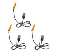 UrbanHui Lot de 3 lampes à bougie simulées avec effet de flamme vacillante réaliste, alimentation USB, lampe LED pour intérieur et extérieur, camping, soirées karaoké