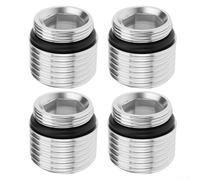 UrbanHui Lot de 4 adaptateurs de robinet 18 mm x 1,0 mm vers connecteurs métalliques 1/2 filetage compatibles avec la plupart des robinets pour une gestion efficace du débit d'eau