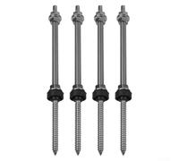 UrbanHui Lot de 4 boulons de suspension M10 avec écrou de verrouillage + EPDM et adaptateur pour installation de panneau solaire (M10 x 250 mm)