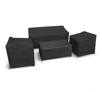 UrbanHui - Lot de 4 housses de meubles d'extérieur, robustes, imperméables, coupe-vent avec boucle et cordon de serrage, pour meubles en rotin, 200D/420D en option (noir 200D)