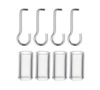 UrbanHui Lot de 4 pièces de rechange pour store horizontal avec crochets en acier inoxydable et manchons pour rail carré de 2,5 cm