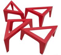 UrbanHui Lot de 4 supports de toile portables pour peinture acrylique - Support stable en plastique (rouge)