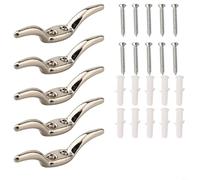 UrbanHui Lot de 5 crochets à taquet en acier inoxydable pour stores, rideaux et cordes à linge, supports de cordon argentés de 6,5 cm pour positionnement de store enrouleur vertical, matériel