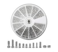UrbanHui Lot de 600 petits écrous en acier inoxydable - Pièces de rechange assorties M1 M1.2 M1.4 M1.6 pour réparation électronique de lunettes de montre