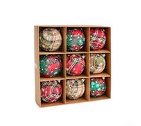 UrbanHui Lot de 9 boules de Noël en tissu avec rembourrage en mousse faites à la main pour décorations de sapin et divers lieux festifs pour ajouter du charme saisonnier et de la chaleur (8 cm)