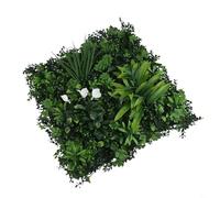 UrbanHui Panneau mural pour plantes vertes artificielles - Protection contre les UV - Intérieur et extérieur - Décoration de jardin - 50 x 50 cm (B)