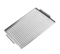 UrbanHui Plaque de barbecue rectangulaire en acier inoxydable - 36,5 x 29 cm - Accessoire de barbecue d'extérieur pour cuisson polyvalente