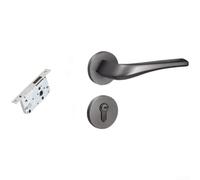 UrbanHui Poignée de porte magnétique silencieuse fabriquée à partir d'aluminium spatial avec poignée de presse de retour tampon, conçue pour un fonctionnement fluide sur les portes intérieures en bois