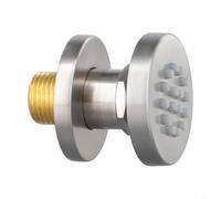 UrbanHui Pomme de douche rotative réglable de 50 mm de diamètre à fixation murale en acier inoxydable 304 en laiton et silicone avec connecteur G1/2 buses anti-encrassement pour salle de bain, spa