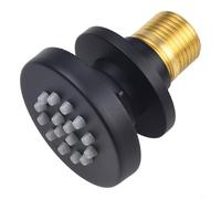 UrbanHui Pomme de douche rotative réglable de 50 mm de diamètre à fixation murale en acier inoxydable 304 en laiton et silicone avec connecteur G1/2 buses anti-encrassement pour salle de bain, spa