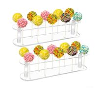 UrbanHui Présentoir à sucettes en acrylique avec 10/21 trous pour activités de fête, présentation de desserts, matériau transparent de qualité alimentaire (10 trous)