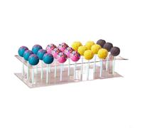 UrbanHui Présentoir à sucettes en acrylique avec 10/21 trous pour activités de fête, présentation de desserts, matériau transparent de qualité alimentaire (21 trous)