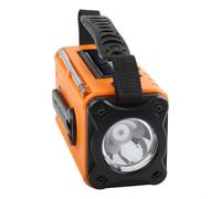 UrbanHui Radio météo AM/FM WB avec chargeur à manivelle 10 000 mAh à énergie solaire pour équipement de survie et aventures en plein air (orange)