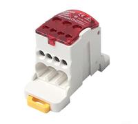 UrbanHui Répartiteur de courant DIN rail terminal connecteur courant nominal 80 A pour systèmes de distribution d'énergie (rouge)