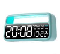 UrbanHui Réveil LED double alarme avec trois réglages de luminosité, alimenté par piles pour une utilisation comme horloge de chevet et lumière ambiante dans les paramètres de la maison (bleu)