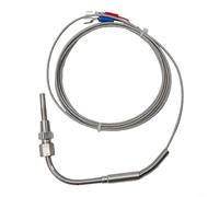 UrbanHui Sonde thermocouple EGT de type K 0,3 cm NPT en acier inoxydable avec raccord à compression réglable 85 mm Longueur 2 m Câble tressé Capteur haute température 0-1200 °C pour surveillance des