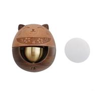 UrbanHui Sonnette de porte en bois d'ébène et laiton avec chat porte-bonheur pour porte et mur, sonnette de rappel d'entrée adaptée pour les porches, les magasins et les portes en métal