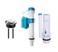 UrbanHui Système de chasse d'eau de rechange, kit de chasse d'eau double chasse d'eau, chasse d'eau à bouton poussoir pour salle de bain à domicile, valve de remplissage réglable, convient pour