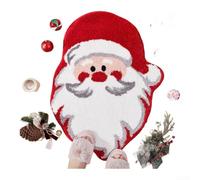 UrbanHui Tapis de salle de bain avec sapin de Noël et Père Noël, matériau imitation laine avec dos antidérapant, pour salle de bain, cuisine, chambre à coucher (A F)