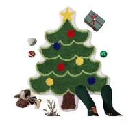 UrbanHui Tapis de salle de bain avec sapin de Noël et Père Noël, matériau imitation laine avec dos antidérapant, pour salle de bain, cuisine, chambre à coucher (A E)