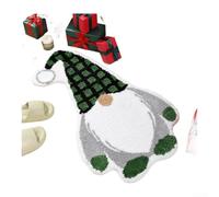 UrbanHui Tapis de salle de bain avec sapin de Noël et Père Noël, matériau imitation laine avec dos antidérapant, pour salle de bain, cuisine, chambre à coucher (A I)