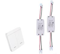 UrbanHui Télécommande sans fil RF433 CA 90 ~ 250 V avec récepteur compact et grande capacité de charge pour l'installation domotique (2 panneaux LN3 + 2 voies)