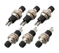 UrbanHui Top Electronic Equipment Components PBS110 Lot de 6 boutons ronds auto-réglés pour jouets télécommandés Noir