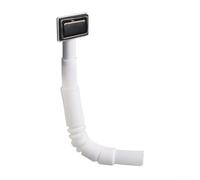 UrbanHui Tuyau de trop-plein en acier inoxydable de forme carrée avec plaque en acier et joint souple anti-fuite pour évier de cuisine 230 à 530 mm