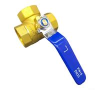 UrbanHui Vanne d'arrêt manuelle à levier à 3 voies en laiton - Contrôle haute pression - Filetage interne - Raccord de plomberie pour raccordement de tuyau d'eau, d'huile et de gaz (type DN25 L)